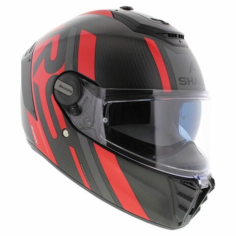 Shark Spartan RS carbon Shawn motorhelm mat zwart rood XXL