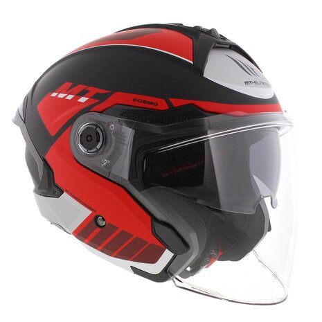 MT Jet Cosmo SV helm Cruiser mat zwart rood
