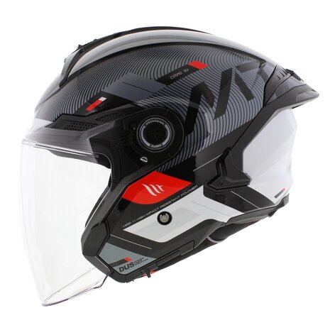 MT Jet Cosmo SV helm Silence glans zwart wit