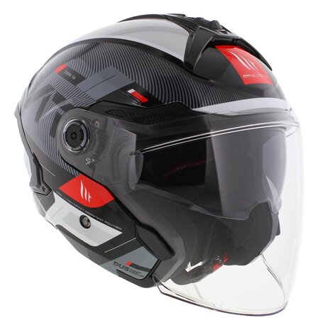 MT Jet Cosmo SV helm Silence glans zwart wit