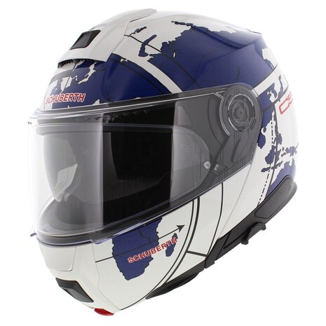 Schuberth C5 Systeemhelm Globe glans wit blauw