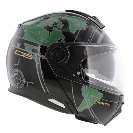 Schuberth C5 Systeemhelm Globe glans zwart groen