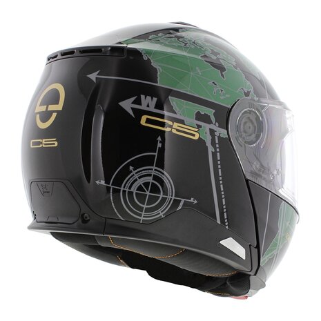 Schuberth C5 Systeemhelm Globe glans zwart groen