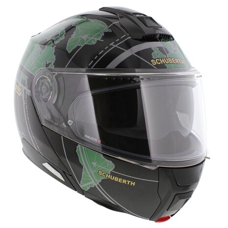 Schuberth C5 Systeemhelm Globe glans zwart groen