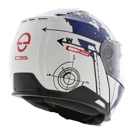 Schuberth C5 Systeemhelm Globe glans wit blauw