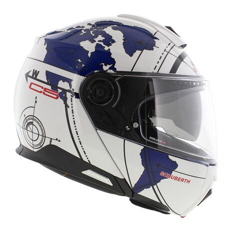 Schuberth C5 Systeemhelm Globe glans wit blauw