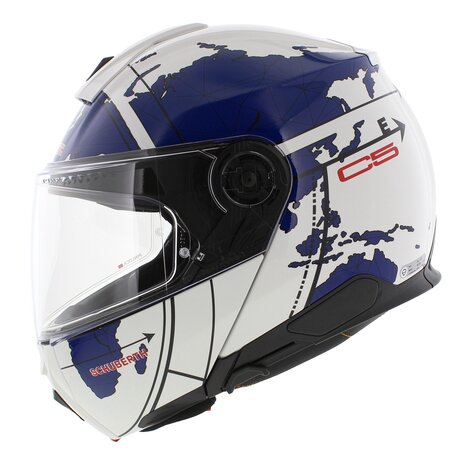 Schuberth C5 Systeemhelm Globe glans wit blauw