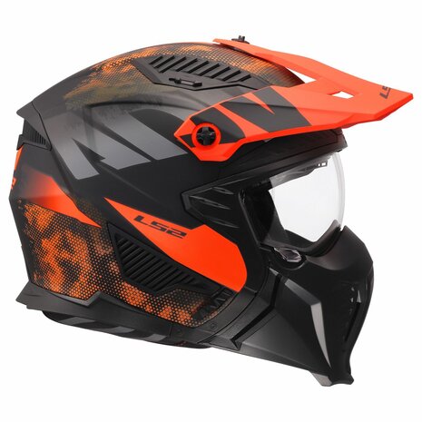 LS2 OF606 Drifter helm Gas grijs oranje