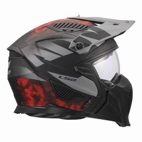 LS2 OF606 Drifter helm Gas grijs rood