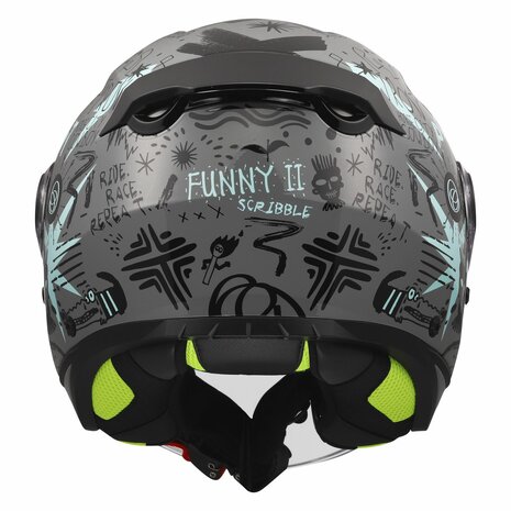 LS2 OF622 Funny II Scribble grijs blauw kinder jethelm