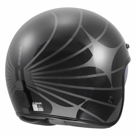 LS2 OF601 Bob II jet motorhelm Cosmic glans zwart grijs