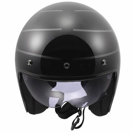 LS2 OF601 Bob II jet motorhelm Cosmic glans zwart grijs
