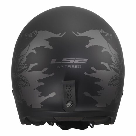 LS2 OF599 Spitfire II helm Willy mat zwart grijs