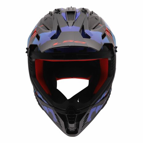 LS2 MX708 Fast II crosshelm Zombie II glans zwart rood blauw