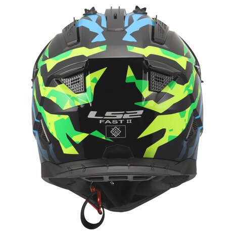 LS2 MX708 Fast II crosshelm Grotesk glans blauw roze groen
