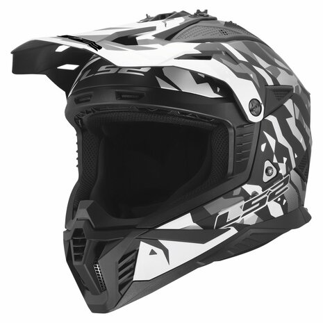 LS2 MX708 Fast II crosshelm Grotesk mat zwart grijs