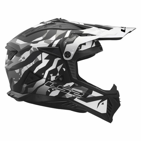 LS2 MX708 Fast II crosshelm Grotesk mat zwart grijs