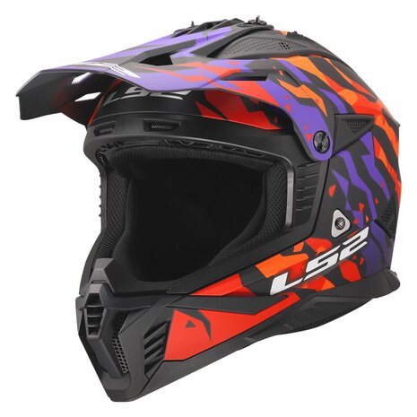 LS2 MX708 Fast II crosshelm Grotesk mat paars oranje