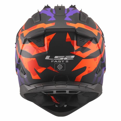 LS2 MX708 Fast II crosshelm Grotesk mat paars oranje