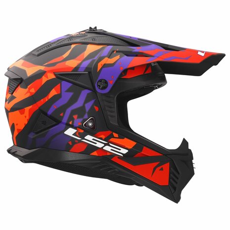 LS2 MX708 Fast II crosshelm Grotesk mat paars oranje