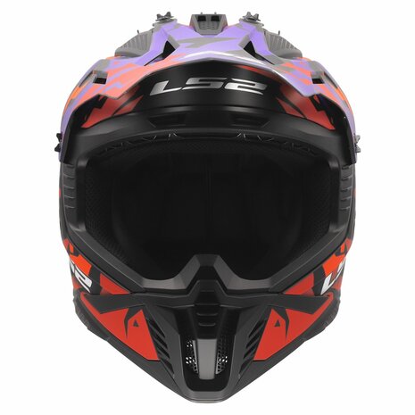 LS2 MX708 Fast II crosshelm Grotesk mat paars oranje