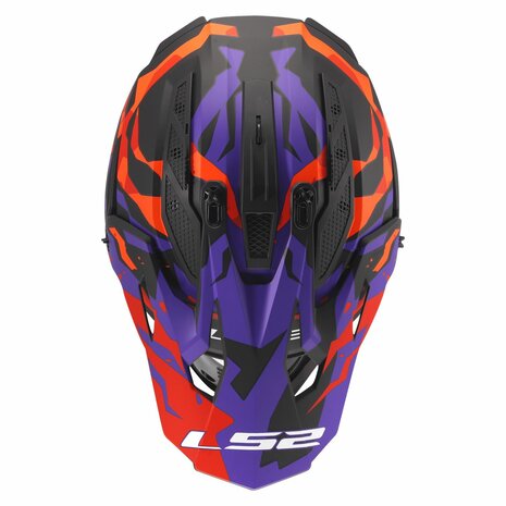 LS2 MX708 Fast II crosshelm Grotesk mat paars oranje