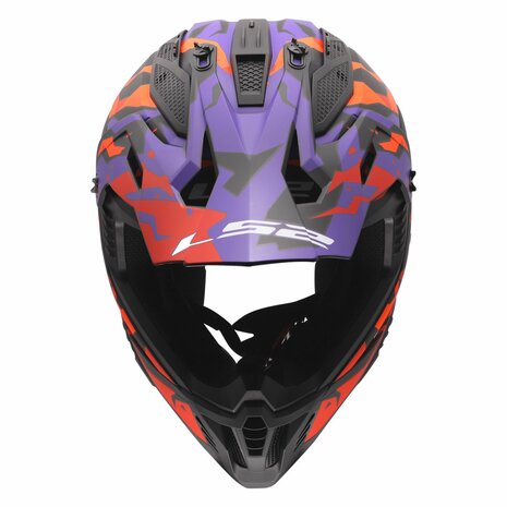 LS2 MX708 Fast II crosshelm Grotesk mat paars oranje