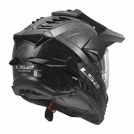 LS2 MX701 Explorer Forged Carbon Adventure helm glans carbon zwart