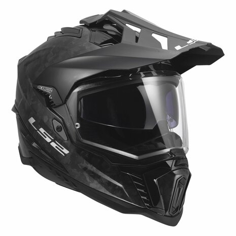 LS2 MX701 Explorer Forged Carbon Adventure helm glans carbon zwart