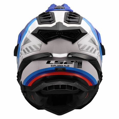 LS2 MX701 Explorer Adventure helm Hexa glans wit blauw rood