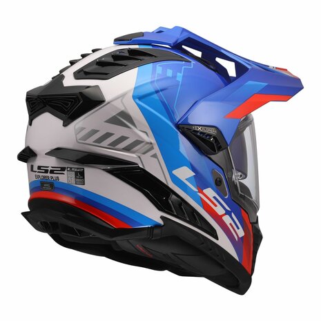 LS2 MX701 Explorer Adventure helm Hexa glans wit blauw rood