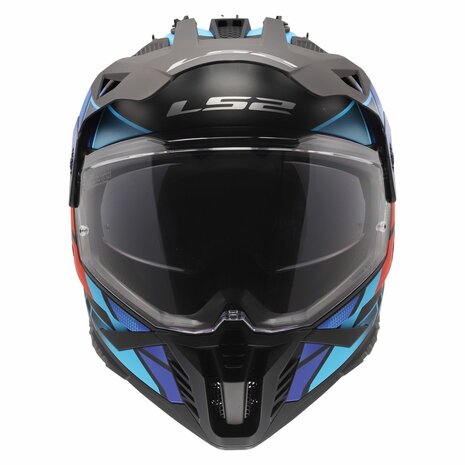 LS2 MX702 Pioneer II helm Block mat zwart rood blauw