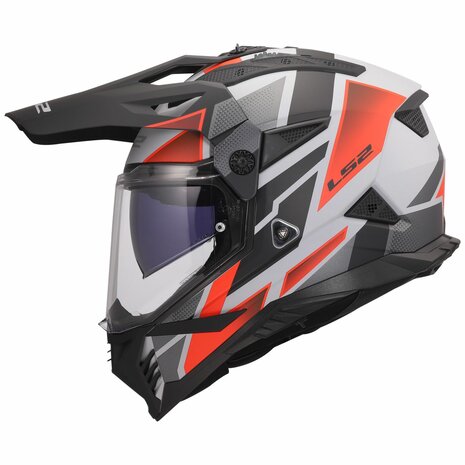 LS2 MX702 Pioneer II helm Block mat grijs rood