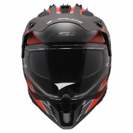 LS2 MX702 Pioneer II helm Block mat grijs rood
