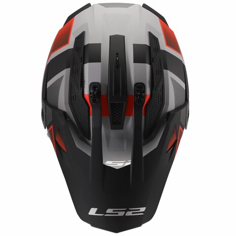 LS2 MX702 Pioneer II helm Block mat grijs rood
