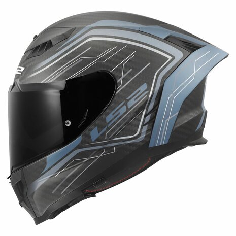 LS2 FF807 Dragon integraalhelm Subic mat blauw petrol carbon zwart