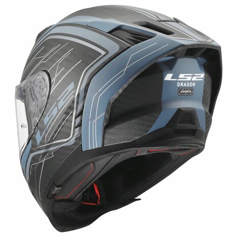 LS2 FF807 Dragon integraalhelm Subic mat blauw petrol carbon zwart