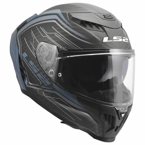 LS2 FF807 Dragon integraalhelm Subic mat blauw petrol carbon zwart