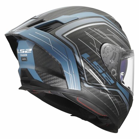 LS2 FF807 Dragon integraalhelm Subic mat blauw petrol carbon zwart