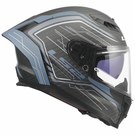 LS2 FF807 Dragon integraalhelm Subic mat blauw petrol carbon zwart