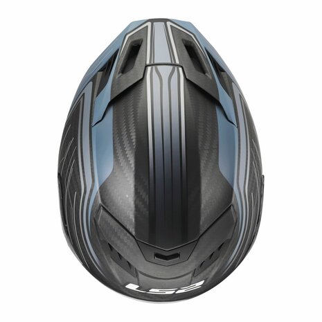 LS2 FF807 Dragon integraalhelm Subic mat blauw petrol carbon zwart