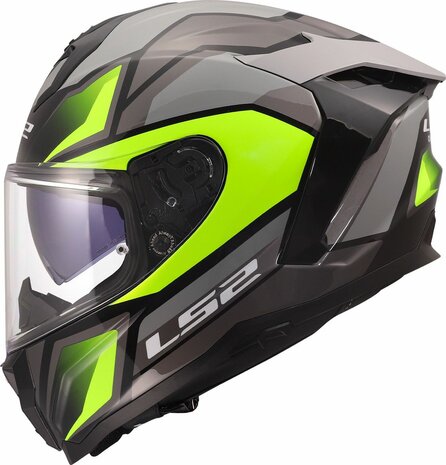 LS2 FF817 Challenger II helm Viper glans grijs geel