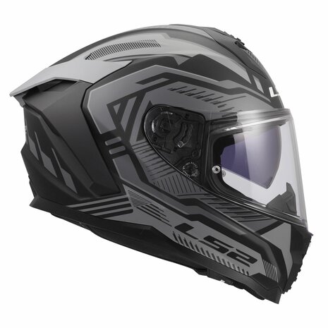 LS2 FF817 Challenger II helm Dravix mat zwart grijs