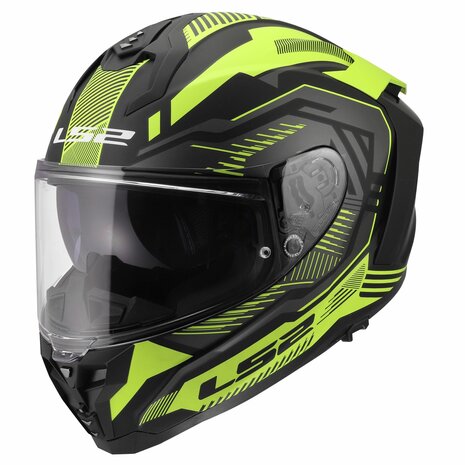 LS2 FF817 Challenger II helm Dravix mat zwart geel