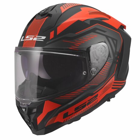 LS2 FF817 Challenger II helm Dravix mat zwart rood
