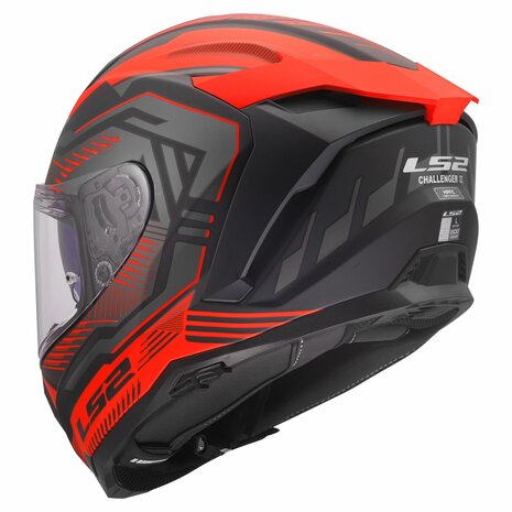 LS2 FF817 Challenger II helm Dravix mat zwart rood