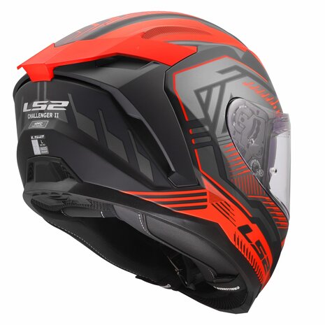 LS2 FF817 Challenger II helm Dravix mat zwart rood