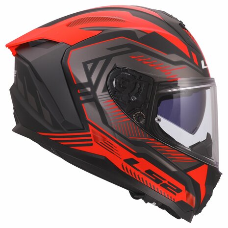 LS2 FF817 Challenger II helm Dravix mat zwart rood