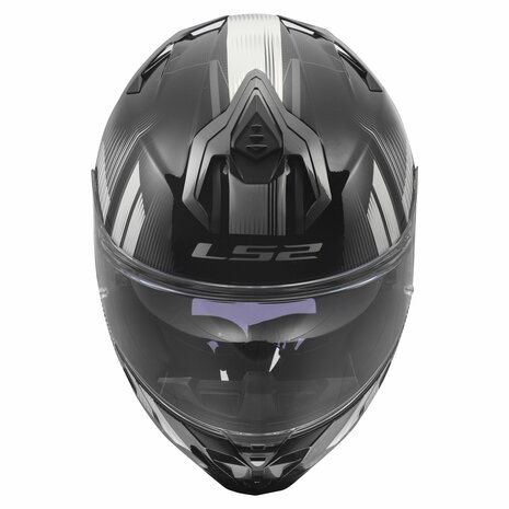 LS2 FF817 Challenger II helm Nitro glans zwart grijs