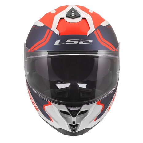 LS2 FF817 Challenger II helm Titan mat wit blauw rood